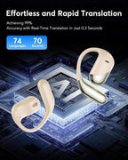 Translation Earbuds Real Time - AI 144 Language Translator Earbuds, Audifonos Traductores Inglés Español, 3-in-1 Translating Device, Translate Ear Buds for Travel Learning with Charging Cradle