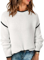 SHEWIN Womens Sweaters Crewneck Long Sleeve Knit Pullover Sweater Casual Fall Tops for Women 2025