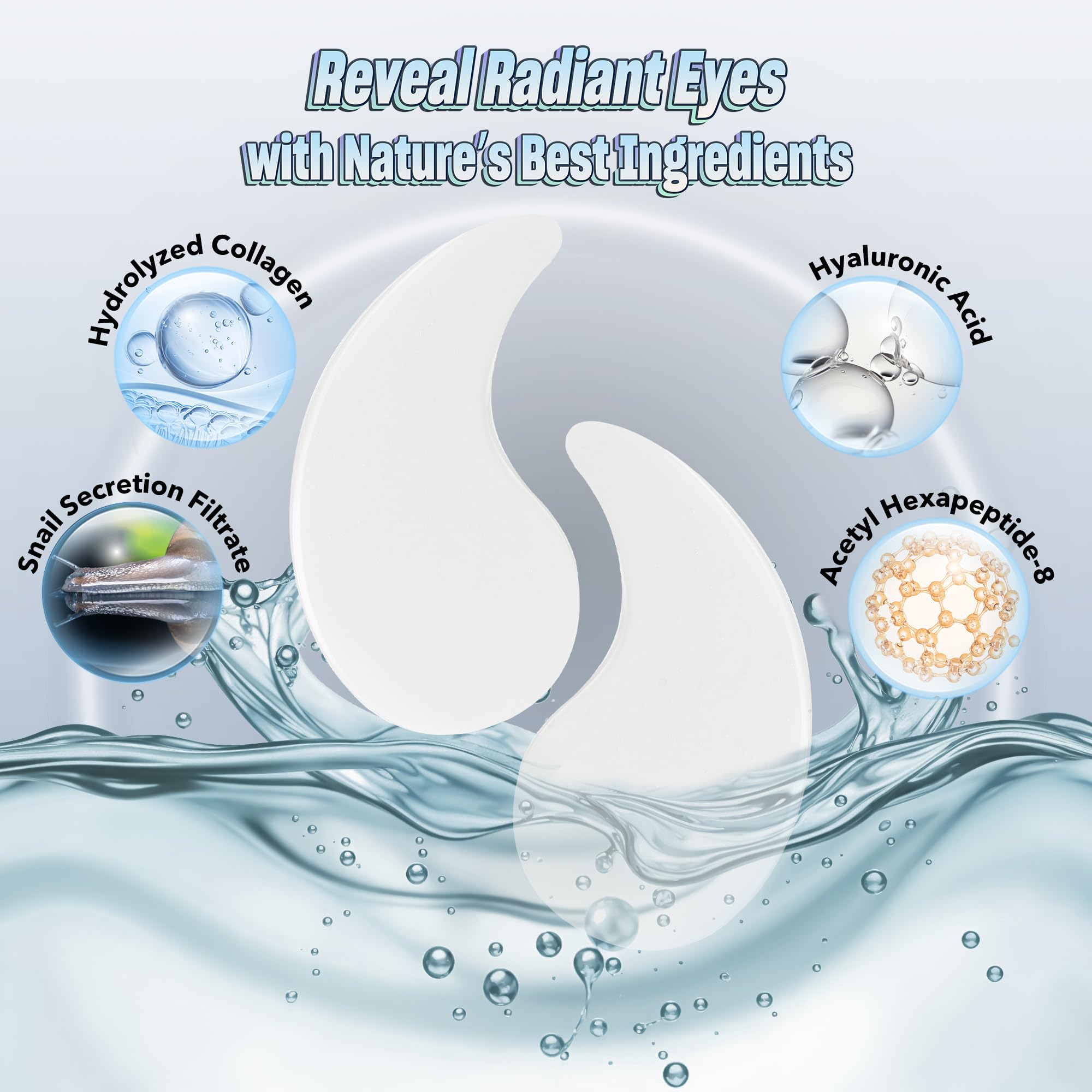 24K Gold Under Eye Patches - 60 Pack for Puffy Eyes, Dark Circles, Bags & Wrinkles with Collagen & Hyaluronic Acid - Eye Care Pads for Daily Skincare (Gold)