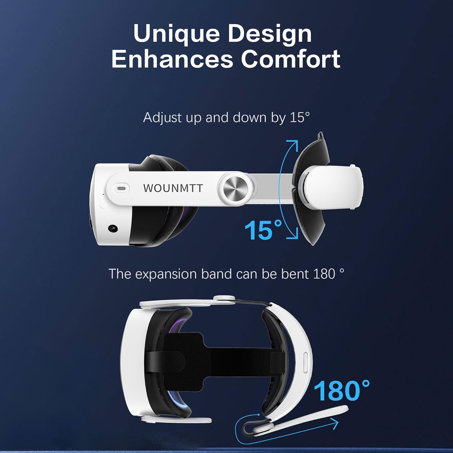 Head Strap for Oculus Meta Quest 3S Quest 3, Fashion Adjustable Comfort Enhanced Support VR Headset Accessories Strap No Battery Reduce Facial Stress and Gaming Immersion