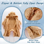 Newborn Baby Bear Outfit Suit Girls Boys Fleece Jumpsuit Romper Hooded Winter Snowsuit Clothes