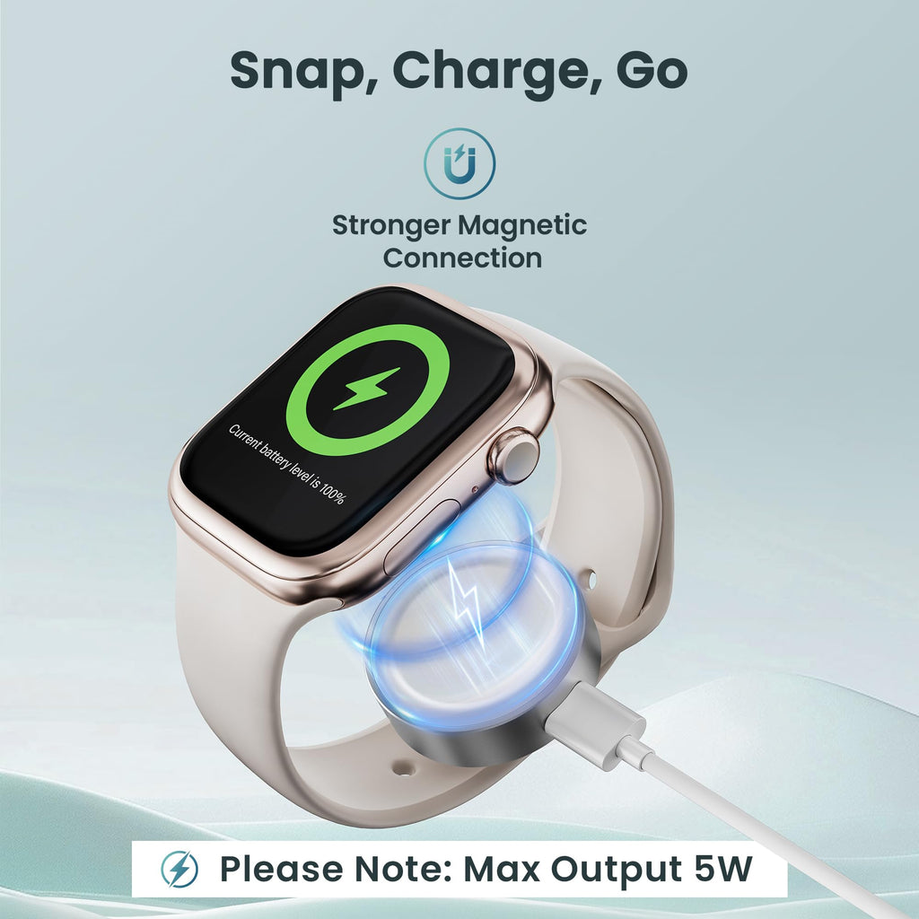 Ruxely Magnetic Charger for Apple Watch,Portable Wireless Fast iWatch Charger Adapter with USB C & iPhone Power Port,Short Apple Watch Charging Cable for iWatch Series 11 10 9 8 7 6,Ultra 3,42/46/44mm