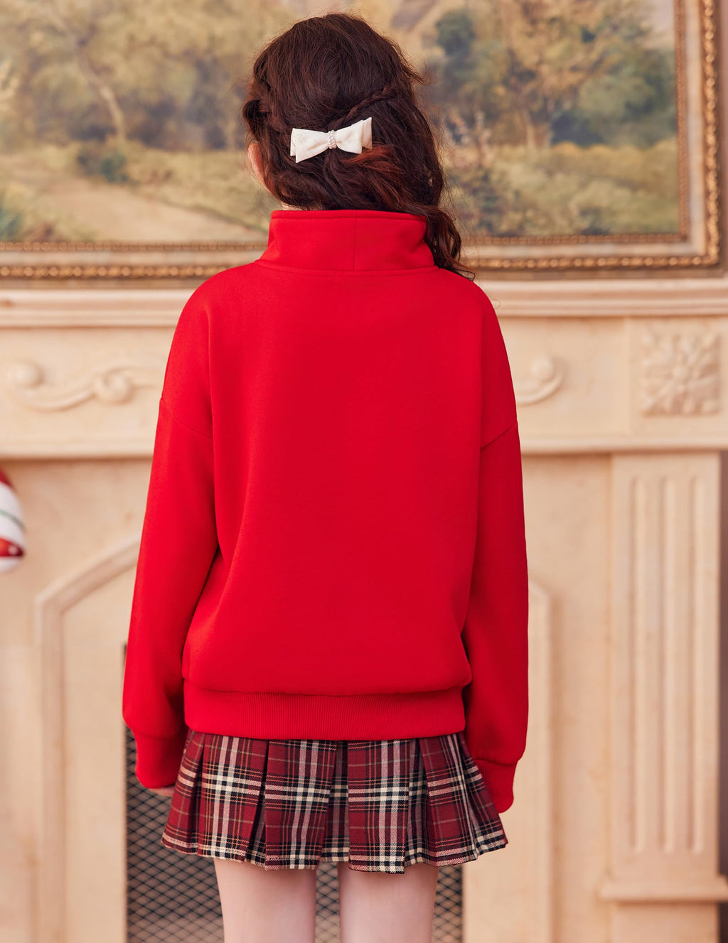 Arshiner Girls Half Zip Sweatshirt Fleece Quarter Zip Pullover Sweatshirts Fall Clothes for Teen Girls Thumb Hole