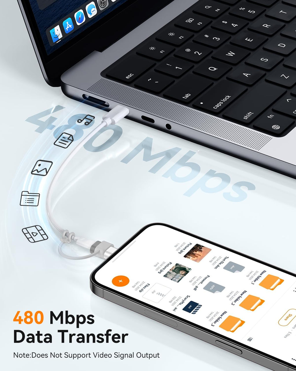 Temdan 4 Pack Lightning to USB C Adapter for iPhone 15/16/17 Pro/17 Pro Max,for iPhone 17/16 Charger,17/16 Accessories,Fast Charging & Data Transfer,USB C Charger Connector Cable,Not for Audio/OTG