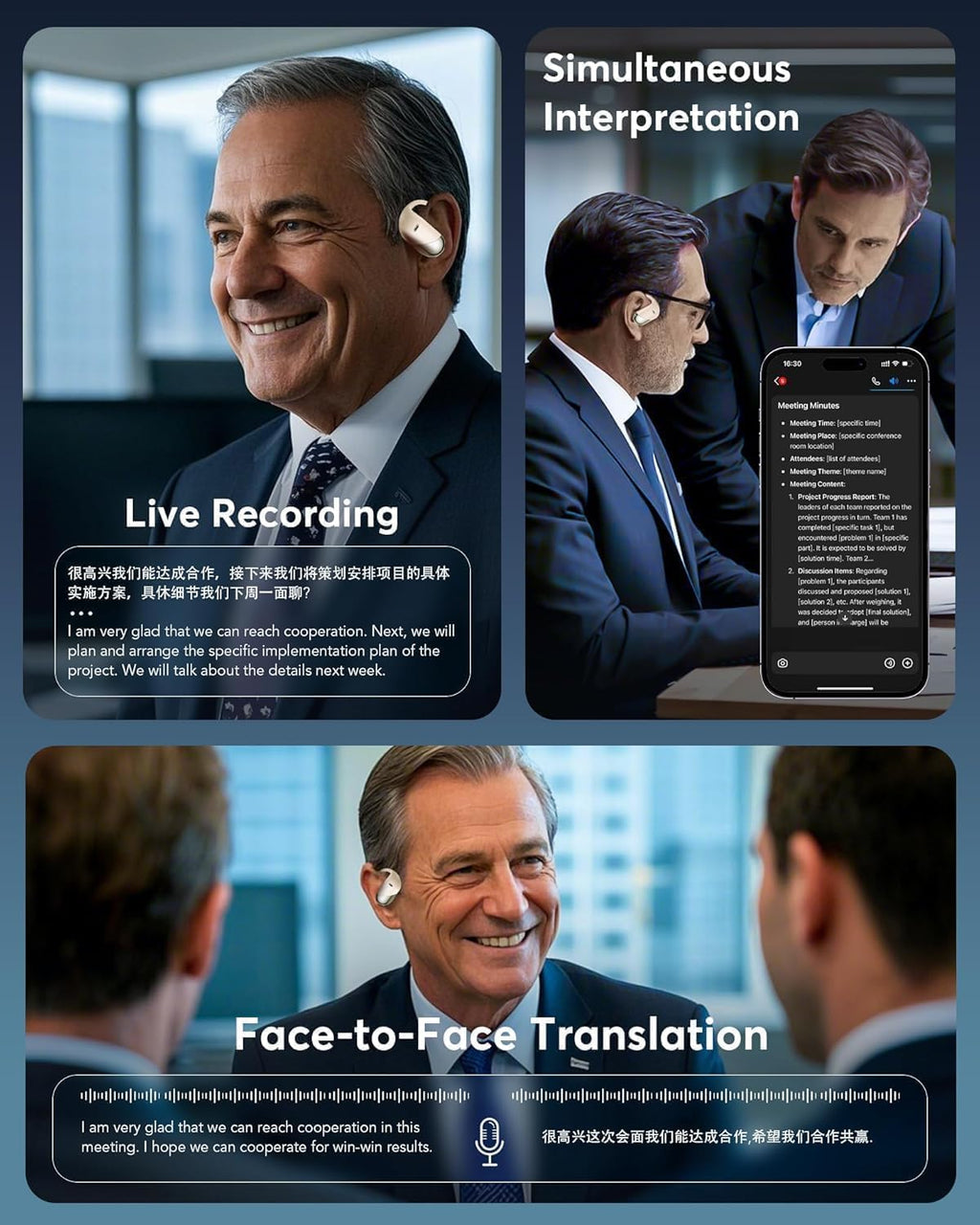 Translation Earbuds Real Time - AI 144 Language Translator Earbuds, Audifonos Traductores Inglés Español, 3-in-1 Translating Device, Translate Ear Buds for Travel Learning with Charging Cradle