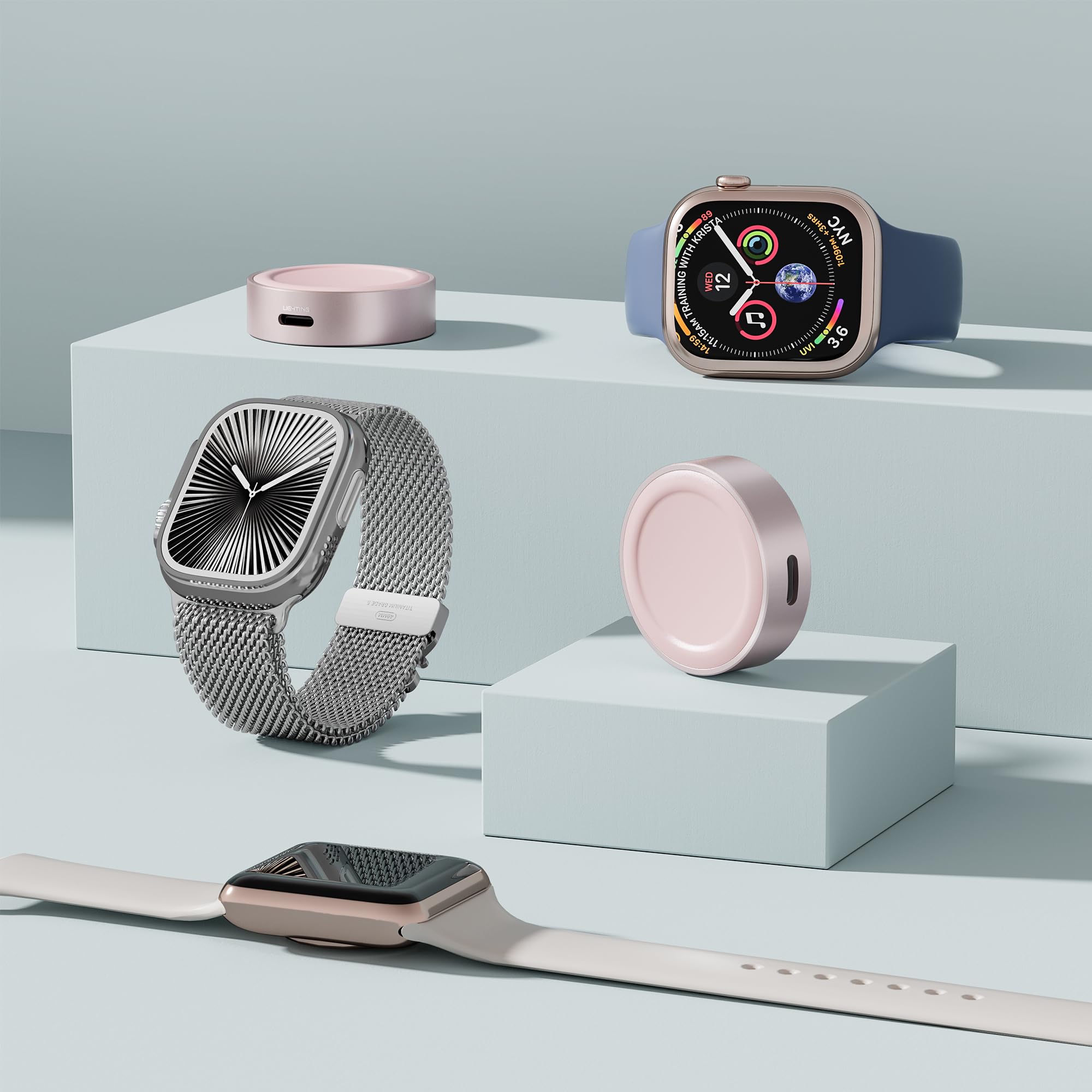 Ruxely Magnetic Charger for Apple Watch,Portable Wireless Fast iWatch Charger Adapter with USB C & iPhone Power Port,Short Apple Watch Charging Cable for iWatch Series 11 10 9 8 7 6,Ultra 3,42/46/44mm