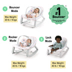 Ingenuity Keep Cozy 3-in-1 Grow with Me Vibrating Baby Bouncer, Seat & Infant to Toddler Rocker, Vibrations & -Toy Bar, 0-30 Months Up to 40 lbs (Weaver)