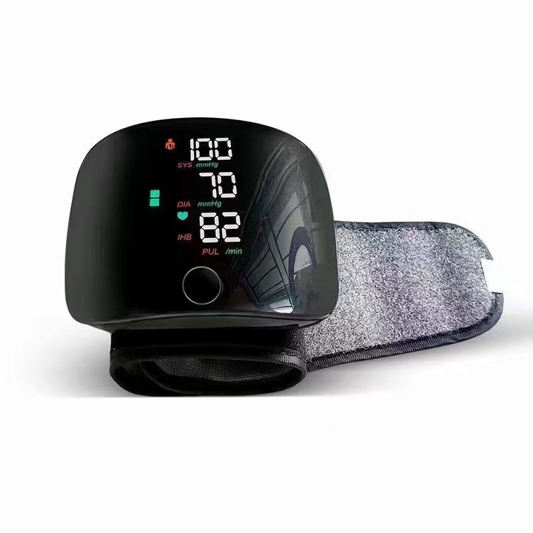 Wrist Blood Pressure Monitor – USB Rechargeable Smart BP Meter with Digital Display