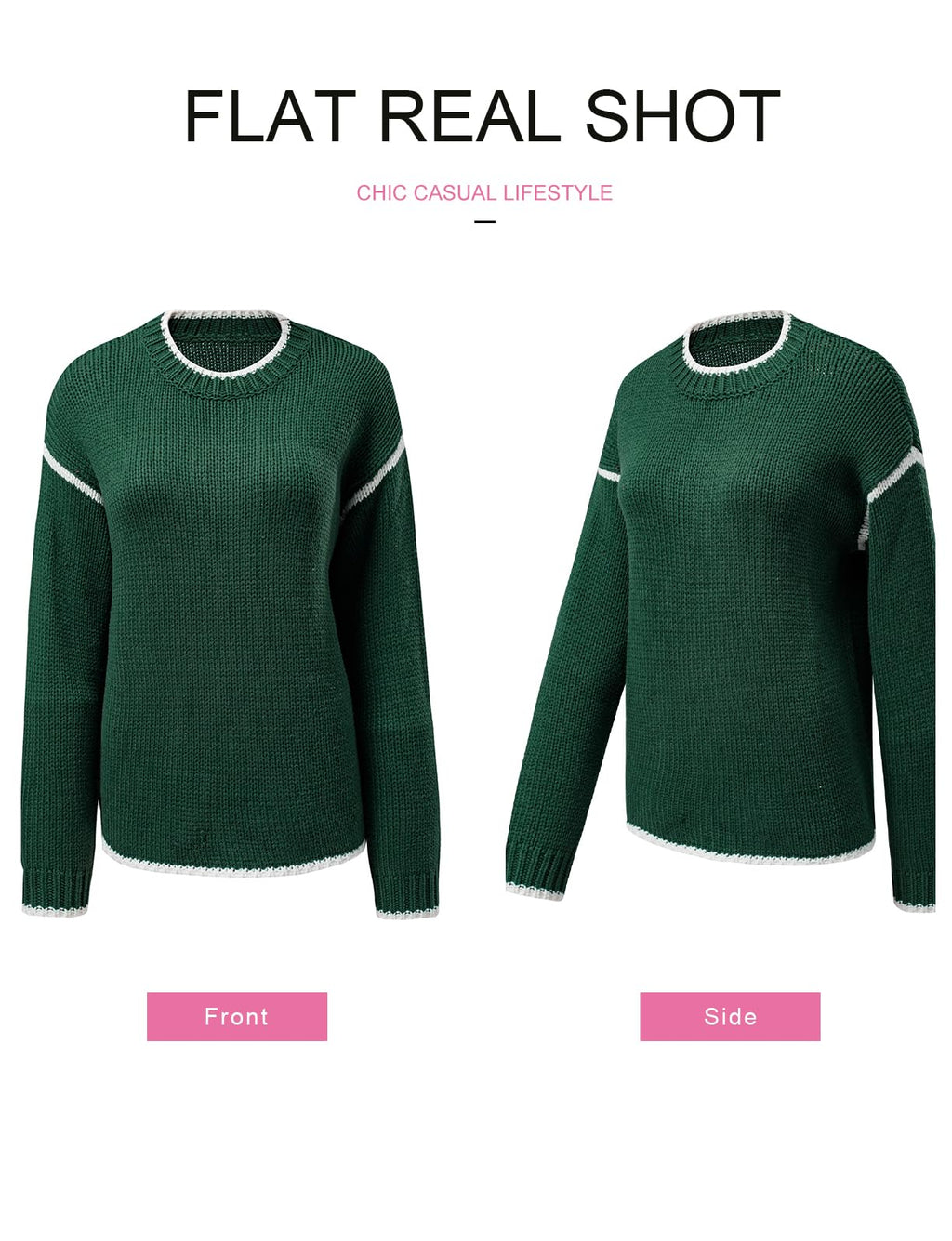 SHEWIN Womens Sweaters Crewneck Long Sleeve Knit Pullover Sweater Casual Fall Tops for Women 2025