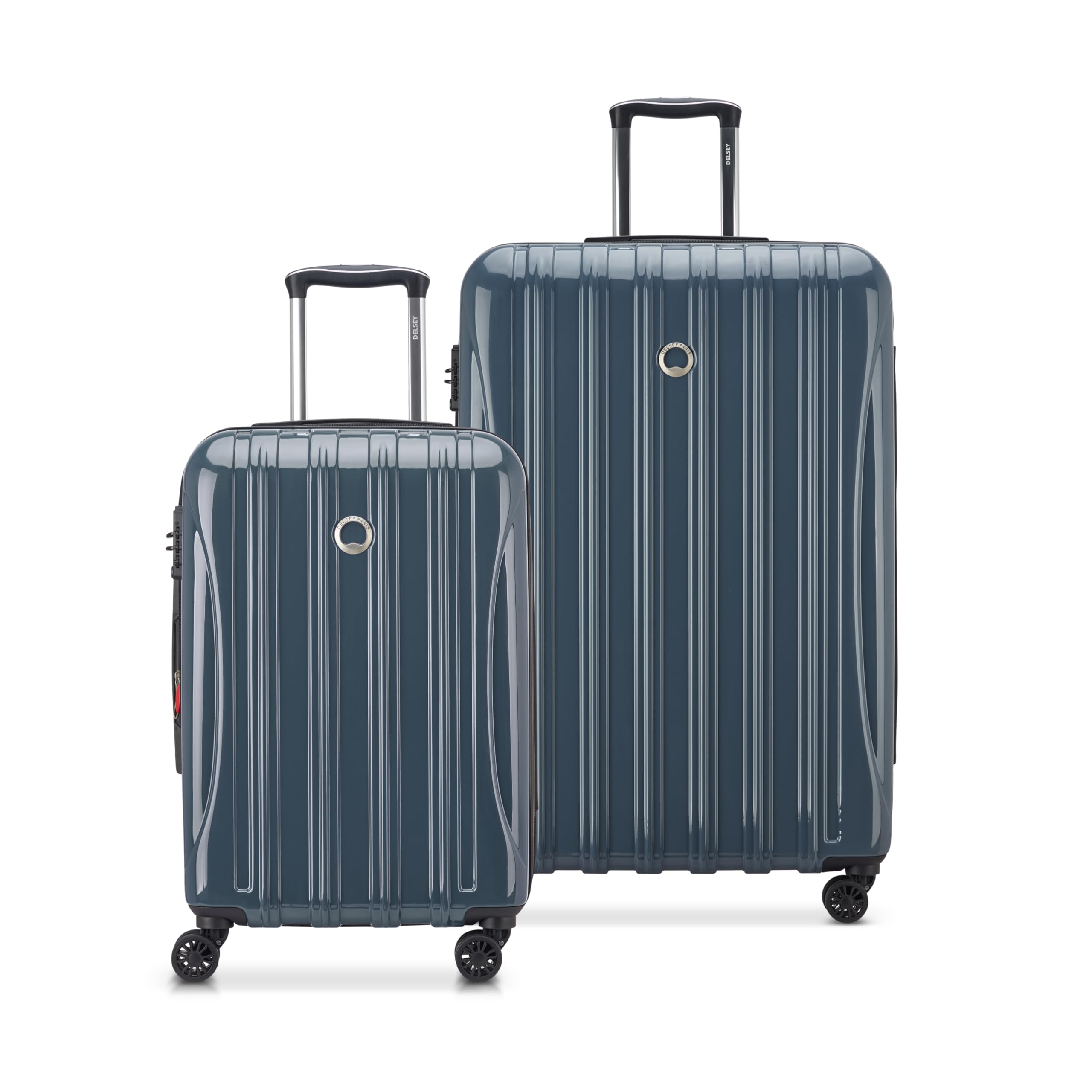 DELSEY PARIS Helium Aero Hardside Expandable Luggage with Spinner Wheels, Blue Cobalt, Checked-Large 28 Inch