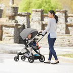 Graco Modes Pramette Travel System, 3-in1 Modular Carseat Stroller Combo, Infant Car Seat Carrier to Toddler Stroller, Includes the SnugRide 35 Car Seat, Ellington