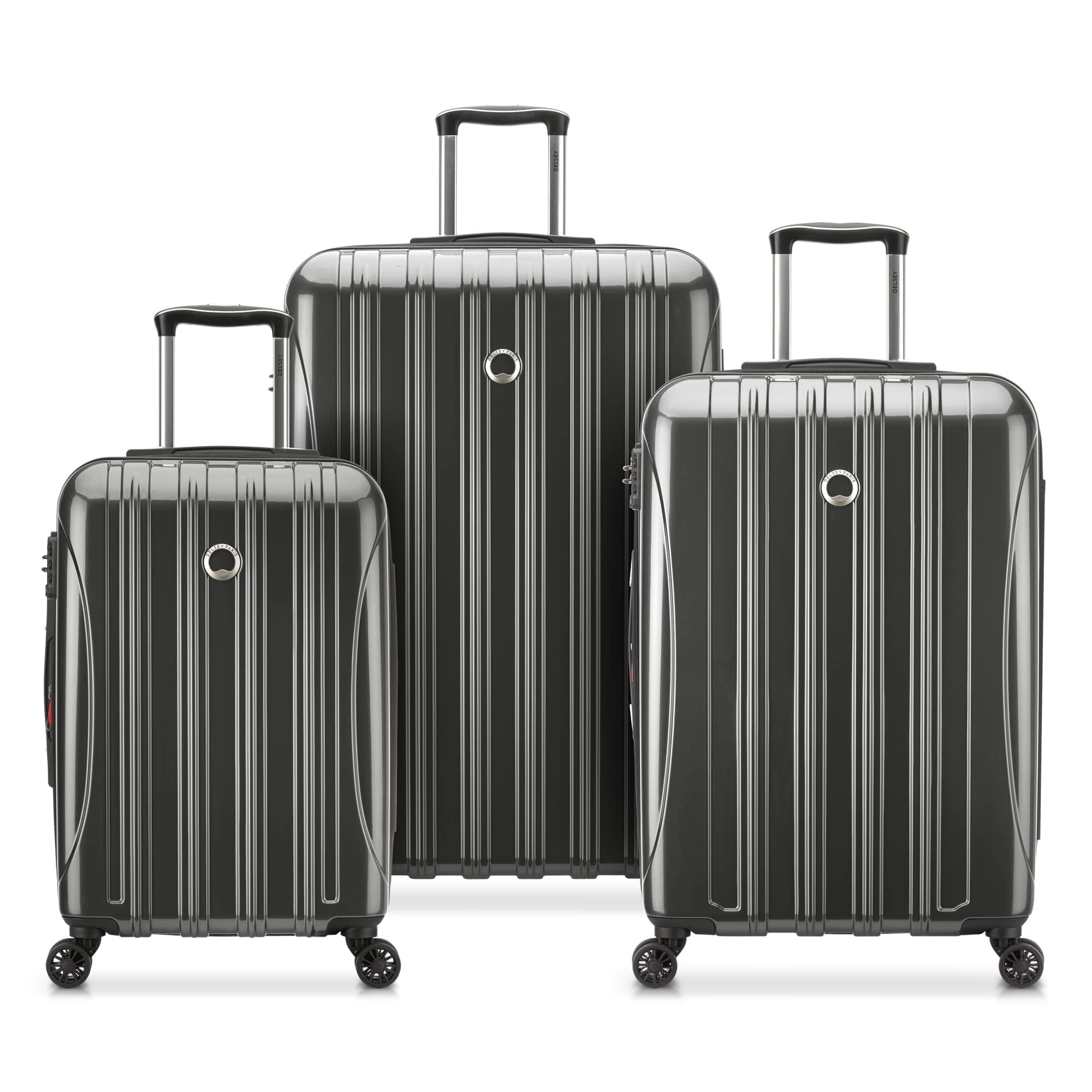 DELSEY PARIS Helium Aero Hardside Expandable Luggage with Spinner Wheels, Blue Cobalt, Checked-Large 28 Inch