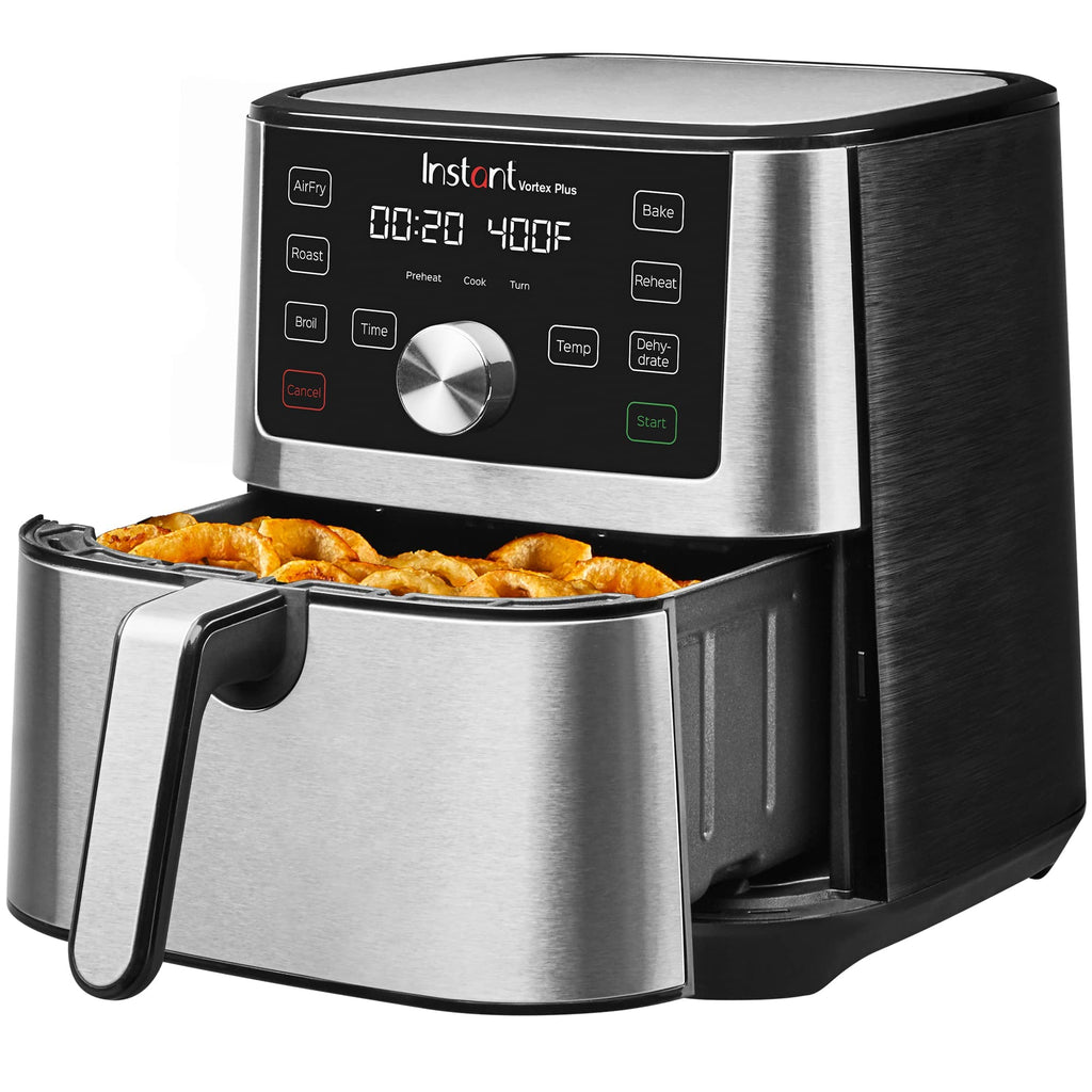 Instant Pot Vortex Plus 6QT XL Air Fryer, 6-in-1, Broils, Dehydrates, Crisps, Roasts, Reheats, Bakes for Quick Easy Meals, 100+ In-App Recipes, Dishwasher-Safe, from the Makers of Instant Pot, Black