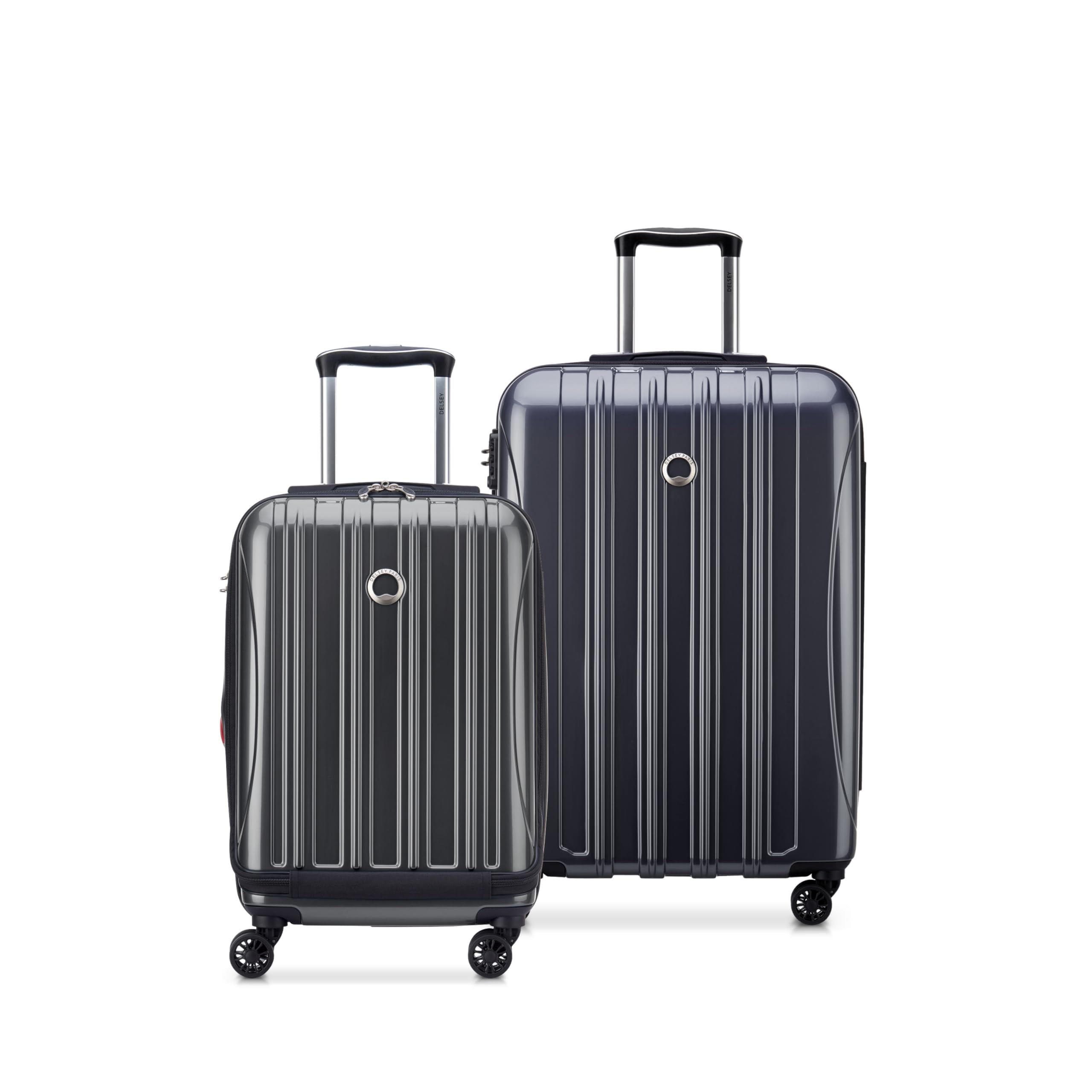 DELSEY PARIS Helium Aero Hardside Expandable Luggage with Spinner Wheels, Blue Cobalt, Checked-Large 28 Inch