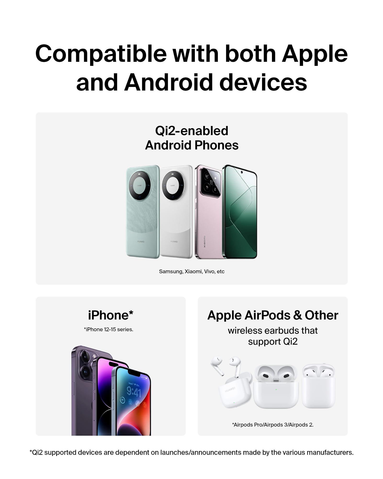 Belkin 3-in-1 MagSafe-Compatible iPhone Charger - Foldable Magnetic Qi2 Certified, MagSafe Charging Station for Phone, Apple Watch, AirPods - Wireless for Multiple Devices