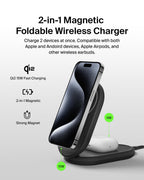 Belkin 3-in-1 MagSafe-Compatible iPhone Charger - Foldable Magnetic Qi2 Certified, MagSafe Charging Station for Phone, Apple Watch, AirPods - Wireless for Multiple Devices