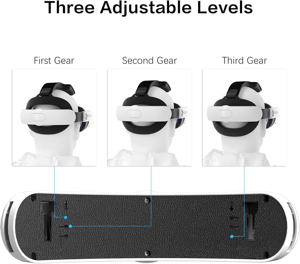 Head Strap for Oculus Meta Quest 3S Quest 3, Fashion Adjustable Comfort Enhanced Support VR Headset Accessories Strap No Battery Reduce Facial Stress and Gaming Immersion
