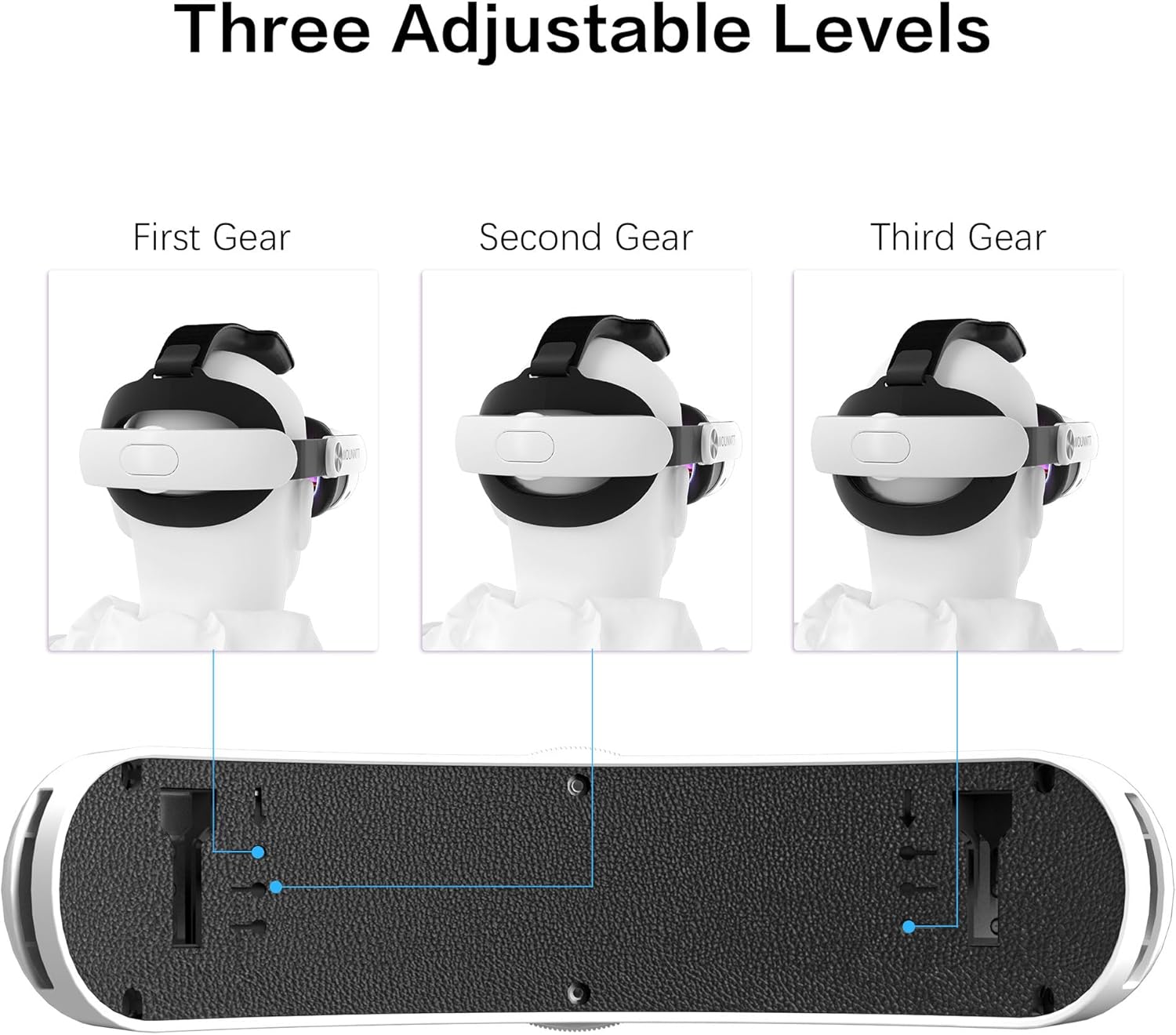 Head Strap for Oculus Meta Quest 3S Quest 3, Fashion Adjustable Comfort Enhanced Support VR Headset Accessories Strap No Battery Reduce Facial Stress and Gaming Immersion
