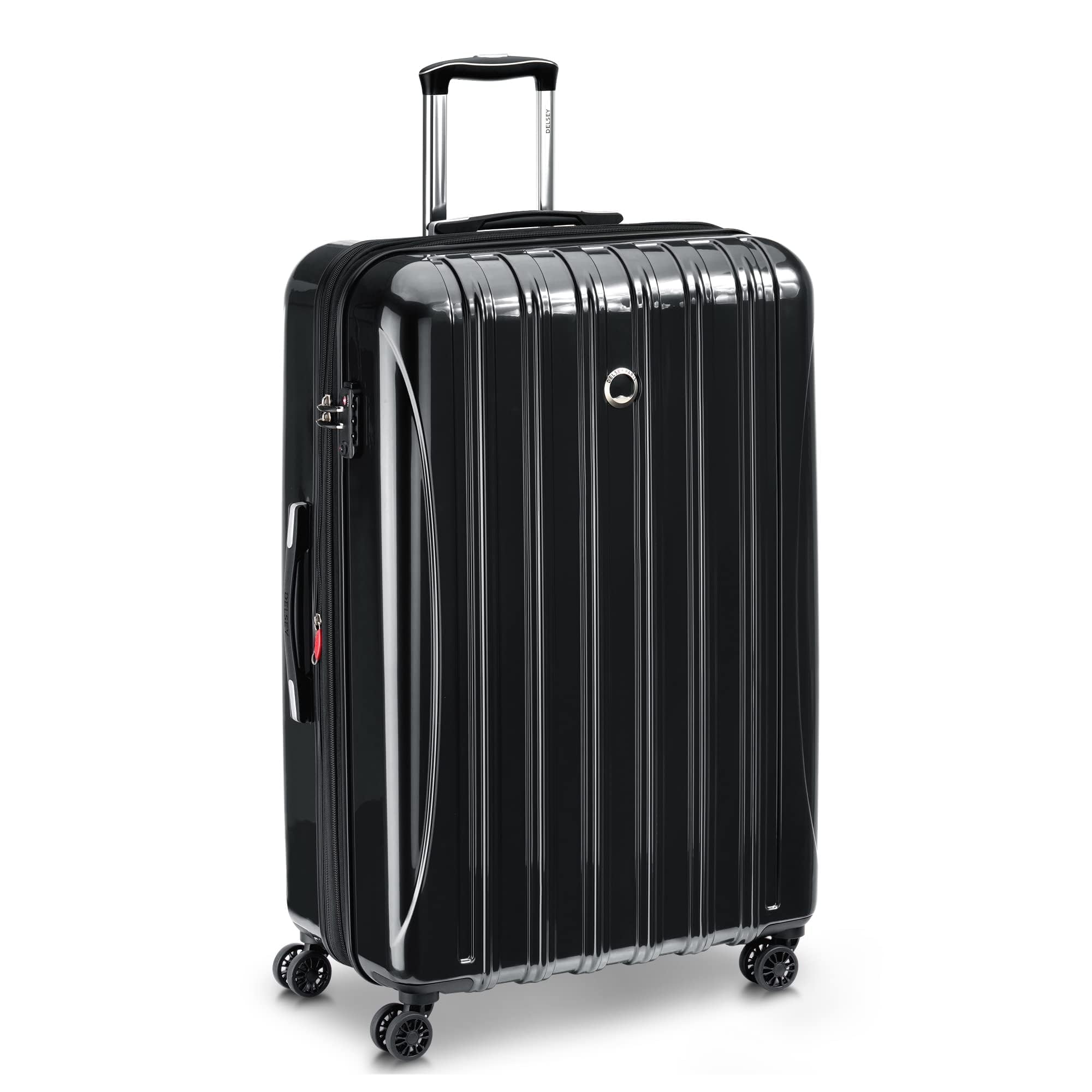 DELSEY PARIS Helium Aero Hardside Expandable Luggage with Spinner Wheels, Blue Cobalt, Checked-Large 28 Inch