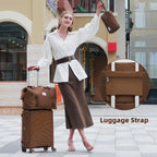 Carry On Luggage 22x14x9 Airline Approved, 20 Inch Expandable Hardshell Luggage Carry-on Suitcases with Spinner Wheels, Carry On Suitcase Set for Women (MOCHA)