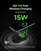 Belkin 3-in-1 MagSafe-Compatible iPhone Charger - Foldable Magnetic Qi2 Certified, MagSafe Charging Station for Phone, Apple Watch, AirPods - Wireless for Multiple Devices