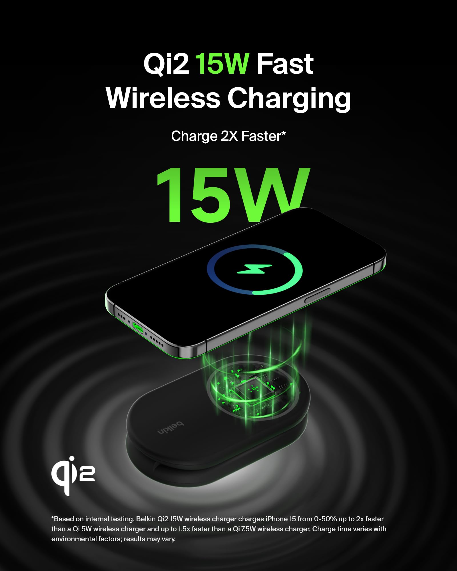 Belkin 3-in-1 MagSafe-Compatible iPhone Charger - Foldable Magnetic Qi2 Certified, MagSafe Charging Station for Phone, Apple Watch, AirPods - Wireless for Multiple Devices