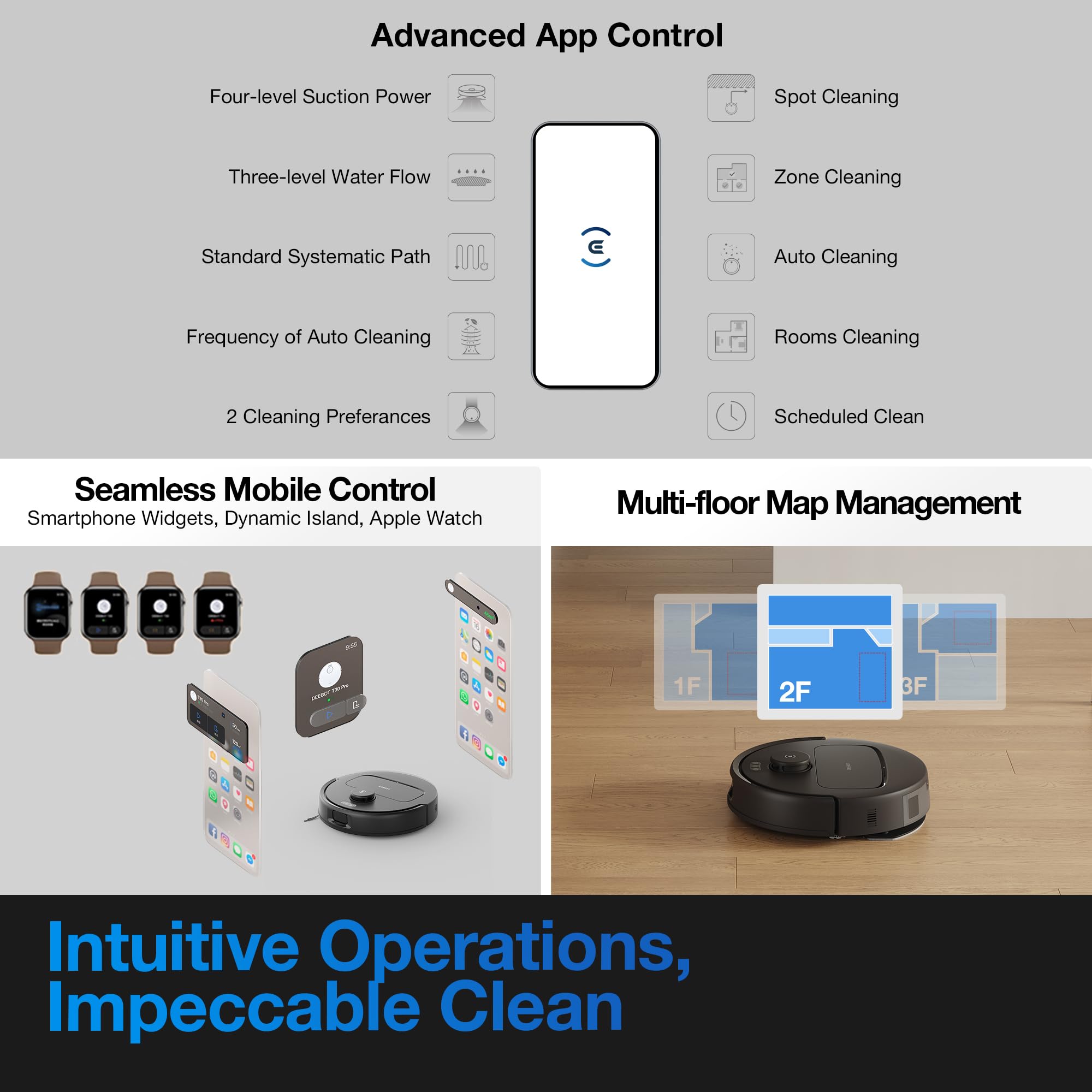 ECOVACS DEEBOT X11 OmniCyclone Robot Vacuum and Mop, PowerBoost Charging, OZMO Roller 2.0 Instant Self-Washing Mop, 19,500Pa Blast Suction, Bagless OmniCyclone Station, AIVI 3D Smart Navigation
