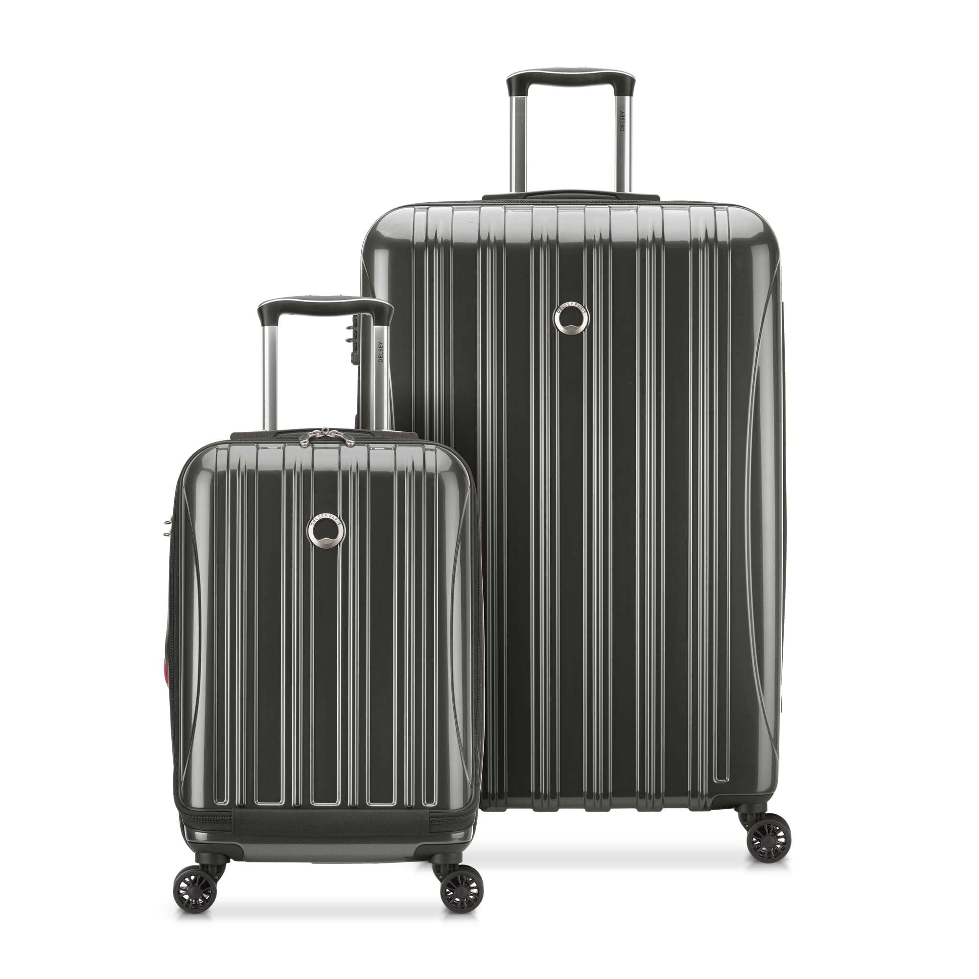 DELSEY PARIS Helium Aero Hardside Expandable Luggage with Spinner Wheels, Blue Cobalt, Checked-Large 28 Inch