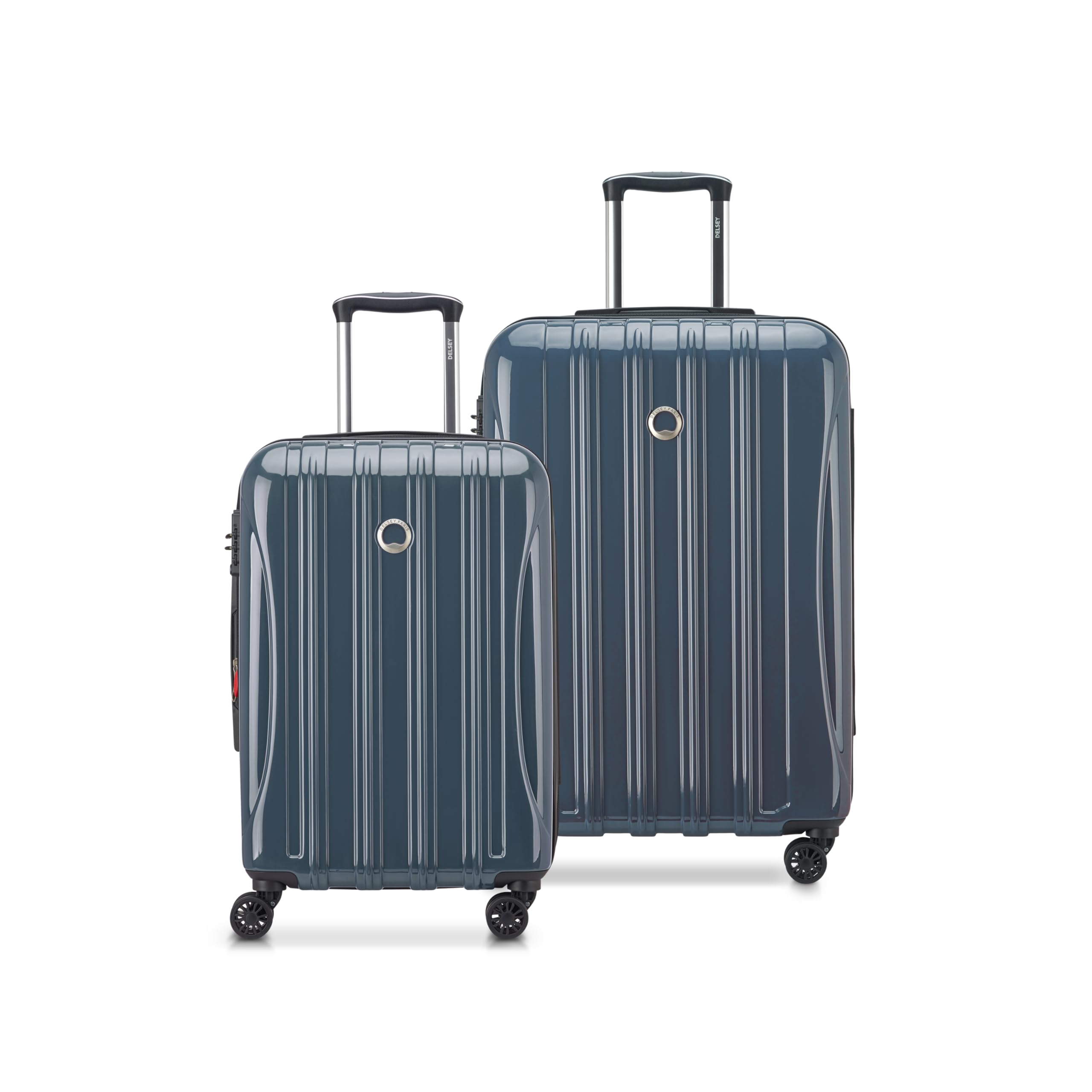 DELSEY PARIS Helium Aero Hardside Expandable Luggage with Spinner Wheels, Blue Cobalt, Checked-Large 28 Inch