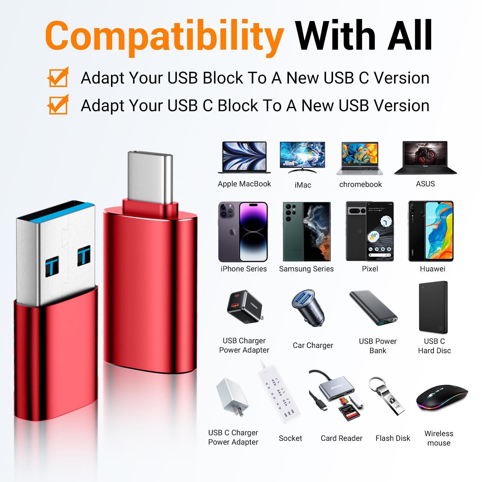 Temdan 4 Pack Lightning to USB C Adapter for iPhone 15/16/17 Pro/17 Pro Max,for iPhone 17/16 Charger,17/16 Accessories,Fast Charging & Data Transfer,USB C Charger Connector Cable,Not for Audio/OTG