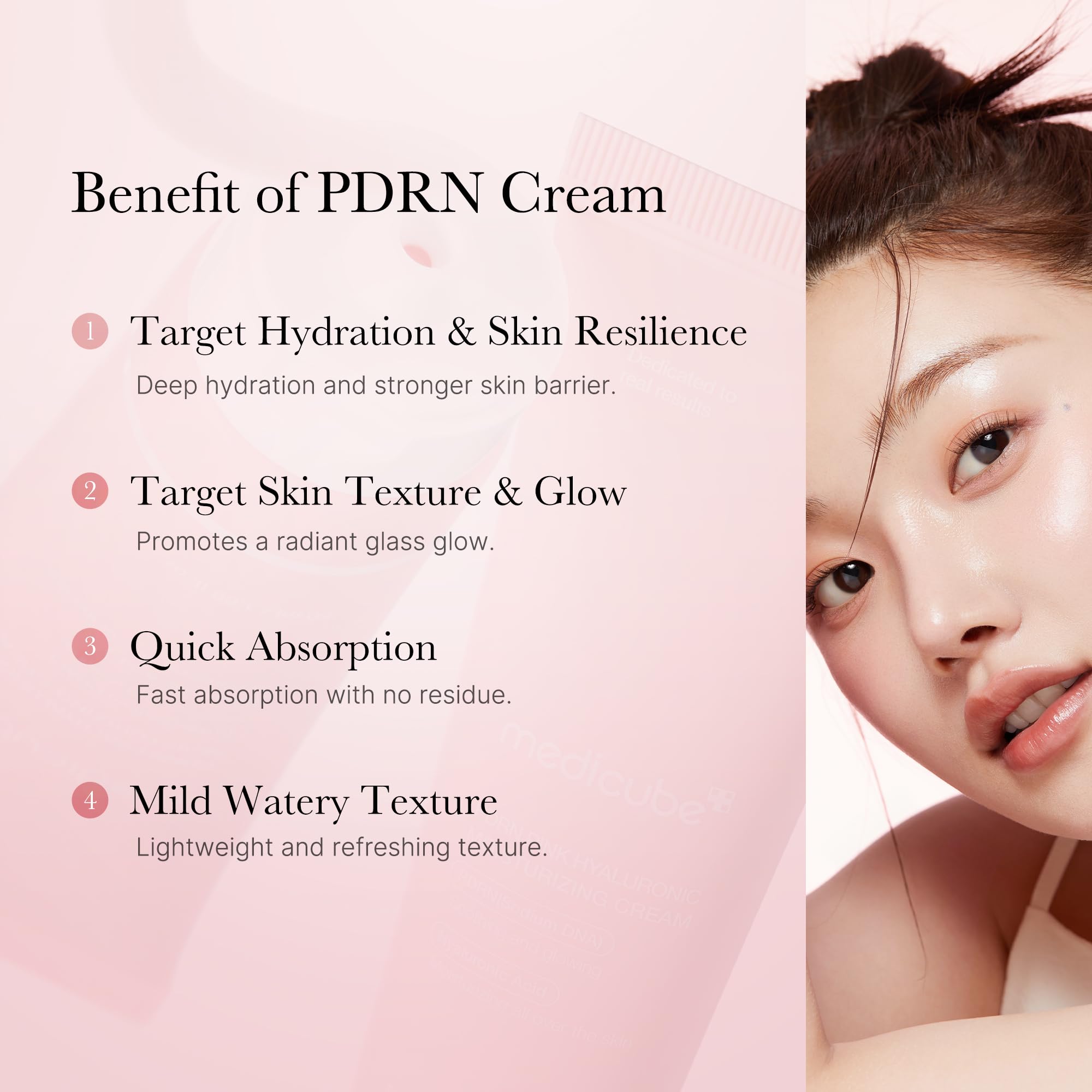 medicube PDRN Pink Hyaluronic Moisturizing Cream | Blemish Recovery, Relief & Hydrating Care | Restores Skin Elasticity & Glow | Korean Skincare for Even Skin Tone & Pore Care | 50ml / 1.69 fl.oz.