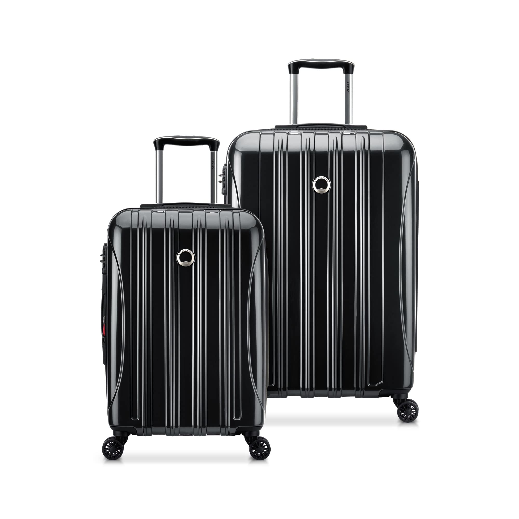 DELSEY PARIS Helium Aero Hardside Expandable Luggage with Spinner Wheels, Blue Cobalt, Checked-Large 28 Inch