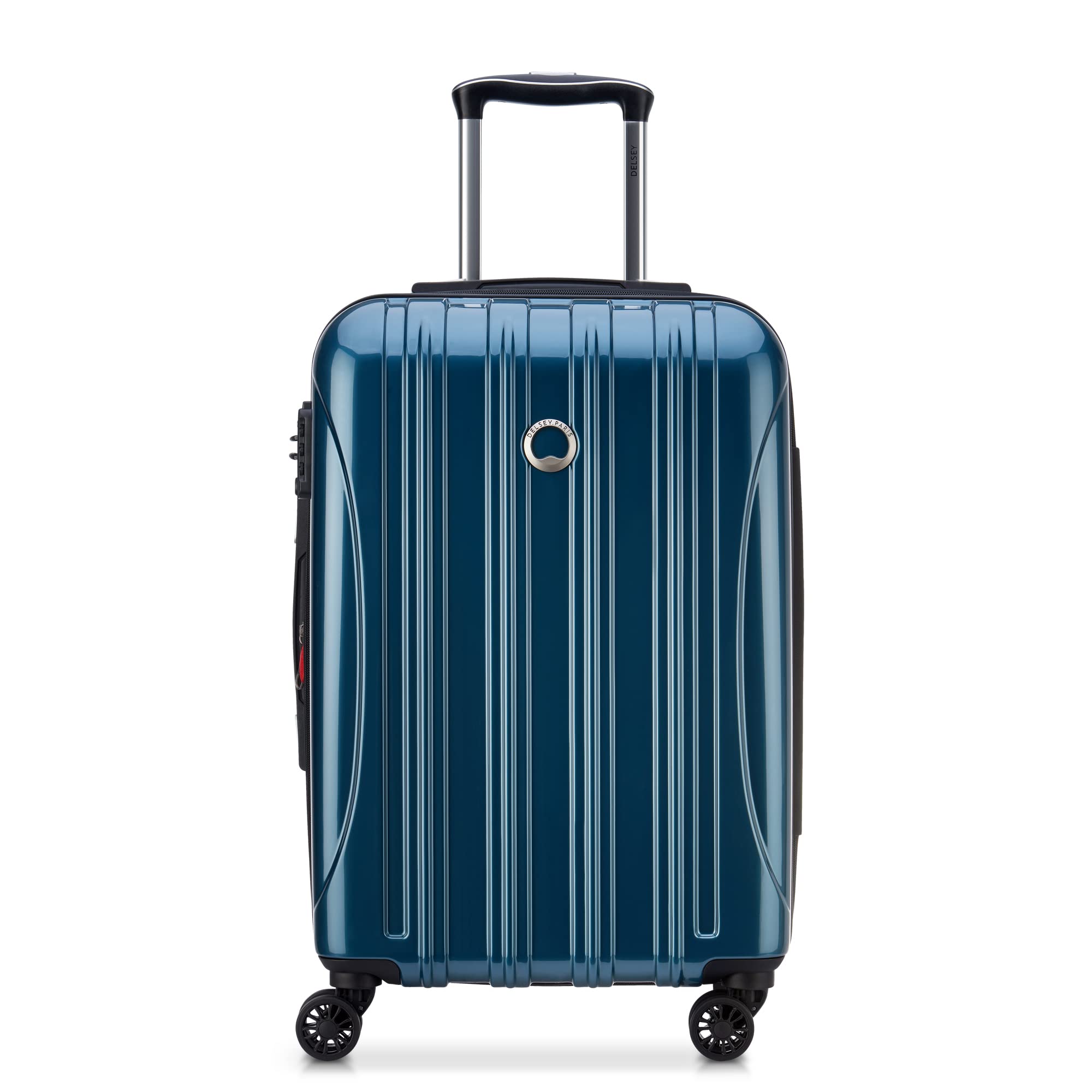 DELSEY PARIS Helium Aero Hardside Expandable Luggage with Spinner Wheels, Blue Cobalt, Checked-Large 28 Inch