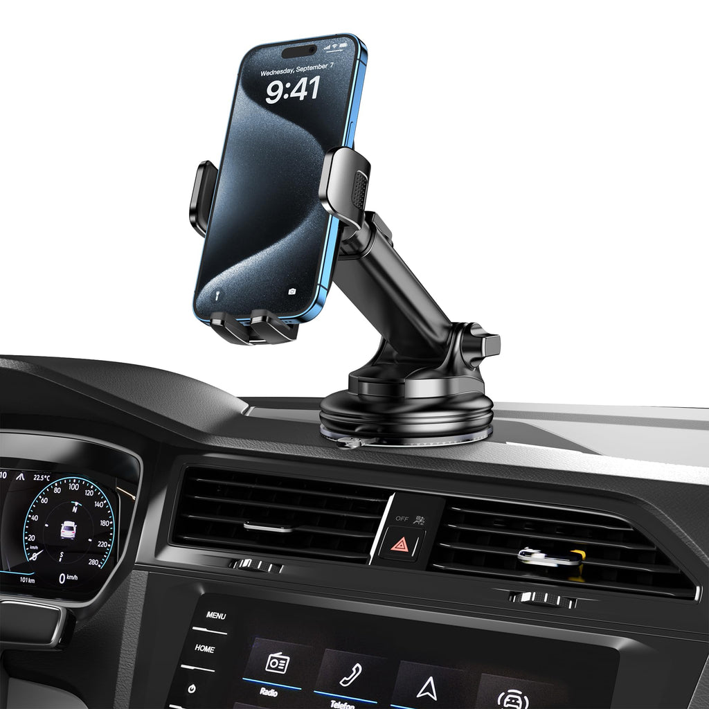 Qifutan Dash Mounted Phone Holders for Your Car Dash Phone Mount for Car Dashboard Air Vent Multi-Mount 3 in 1 Vehicle Windshield Holder Compatible Multi-Device Clip