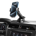 Qifutan Dash Mounted Phone Holders for Your Car Dash Phone Mount for Car Dashboard Air Vent Multi-Mount 3 in 1 Vehicle Windshield Holder Compatible Multi-Device Clip