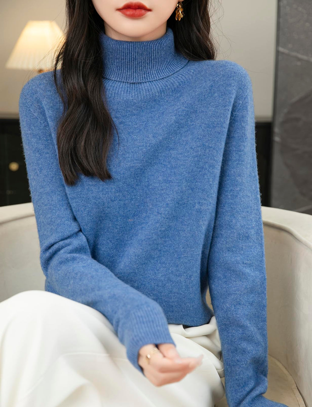 Chanyarn Women's Turtleneck 100% Merino Wool 2025 First-Line Ready to Wear Fall Winter Seamless Knit Pullover Sweater