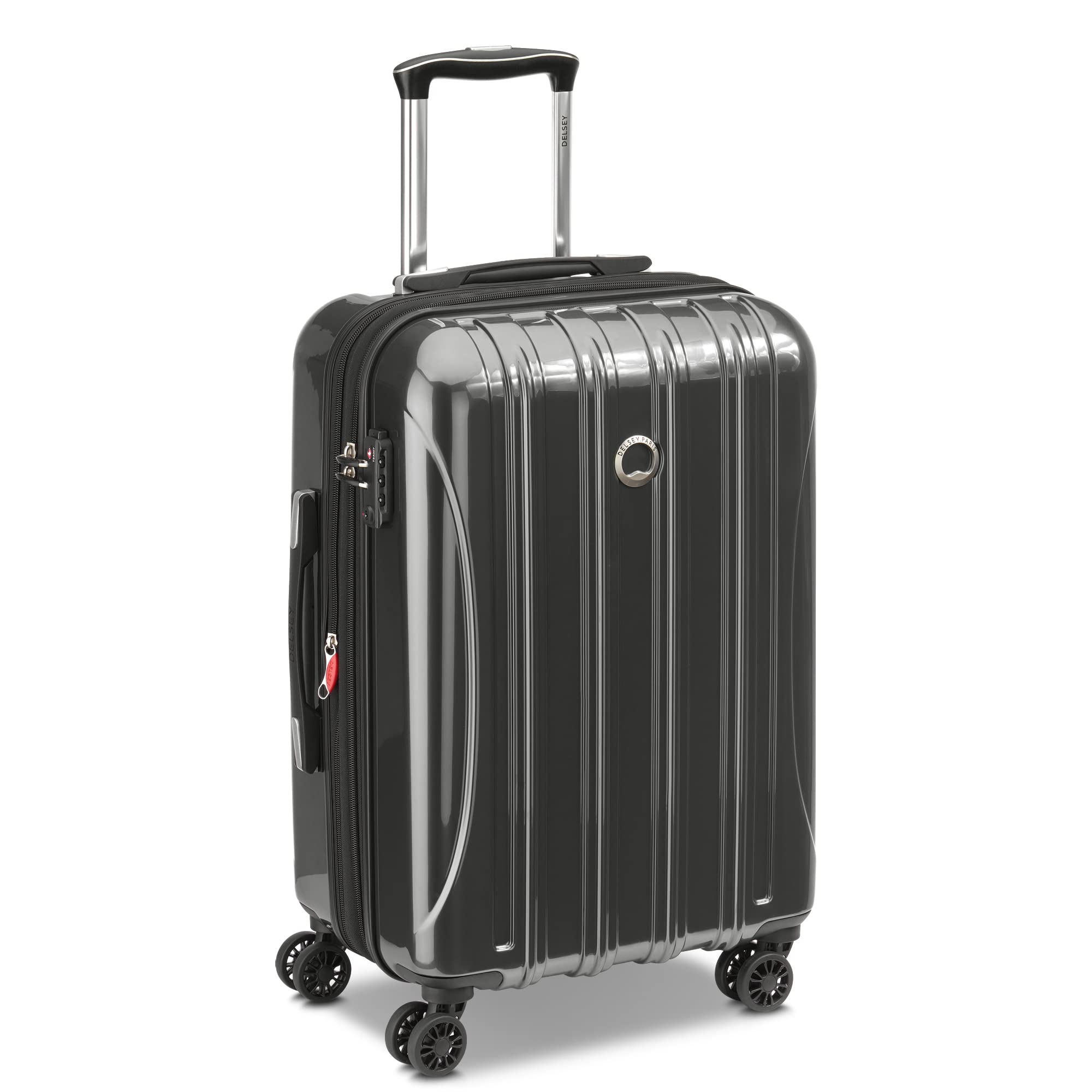 DELSEY PARIS Helium Aero Hardside Expandable Luggage with Spinner Wheels, Blue Cobalt, Checked-Large 28 Inch
