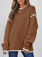 SHEWIN Womens Sweaters Crewneck Long Sleeve Knit Pullover Sweater Casual Fall Tops for Women 2025