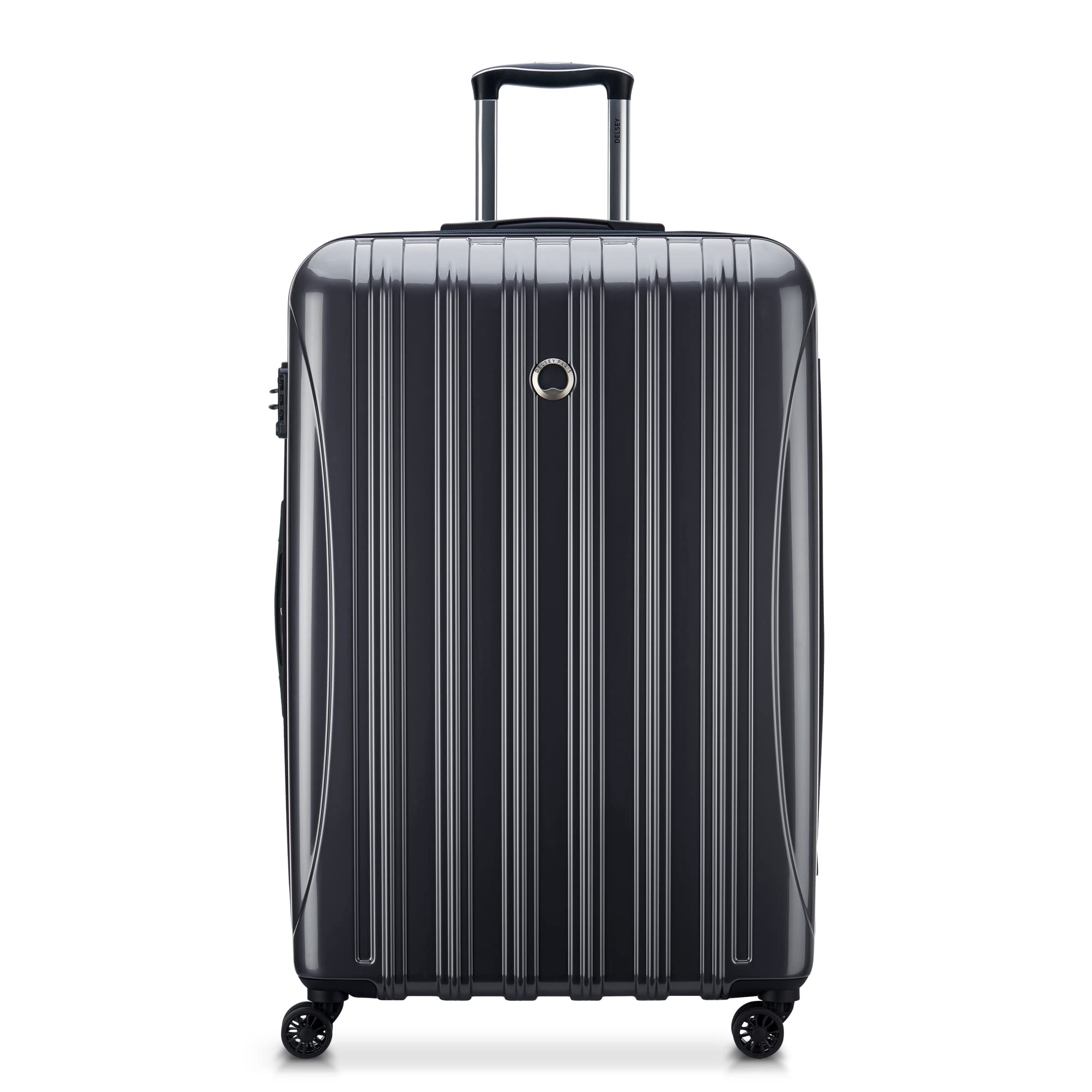 DELSEY PARIS Helium Aero Hardside Expandable Luggage with Spinner Wheels, Blue Cobalt, Checked-Large 28 Inch