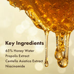 TOSOWOONG Honey Glow 65% Propolis Serum, Hyaluronic Acid, Kojic Acid, Niacinamide, Hydrating Facial Soothing Moisturizer for Irritated Uneven Skin Tone, Glass Skin, Korean Skin Care, 33ml, 1.11 fl.oz.