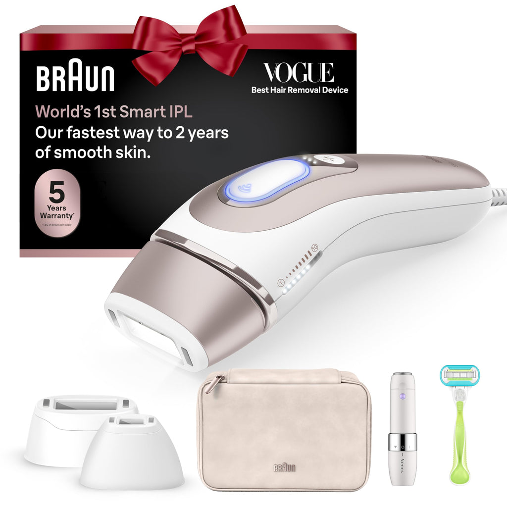 Braun Smart IPL, Vogue’s Best Hair Removal Device, Skin i·Expert Pro 7: at Home Laser Hair Removal, Permanent Visible Hair Reduction, Free App, Venus Razor, 2 Smart Head, Facial Trimmer, IPL7219