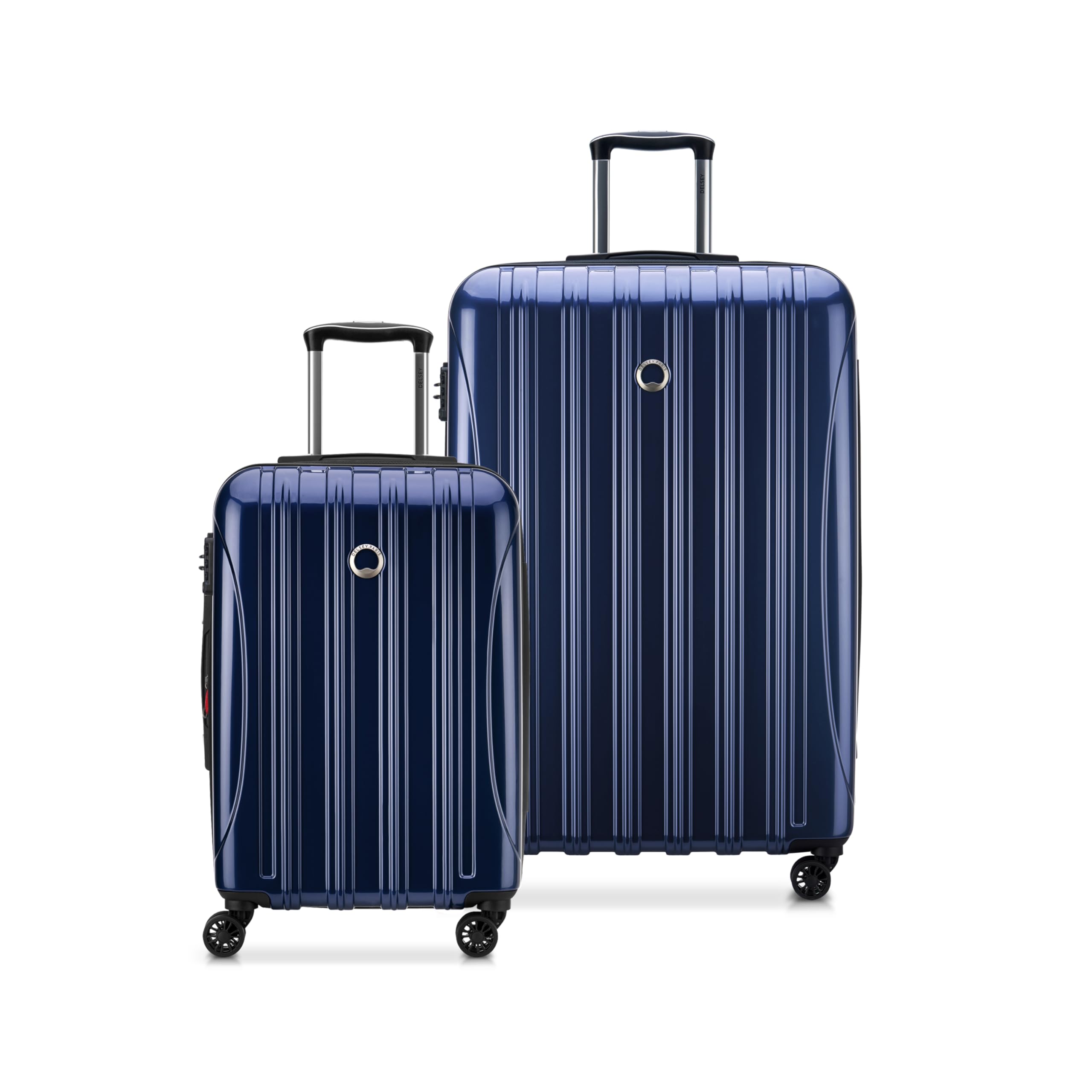 DELSEY PARIS Helium Aero Hardside Expandable Luggage with Spinner Wheels, Blue Cobalt, Checked-Large 28 Inch