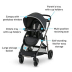 Graco Modes Pramette Travel System, 3-in1 Modular Carseat Stroller Combo, Infant Car Seat Carrier to Toddler Stroller, Includes the SnugRide 35 Car Seat, Ellington