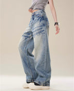 Baggy Jeans for Women Men Ripped Straight Leg Pants High Waisted Distressed Jeans Y2K Grunge Summer Clothes.