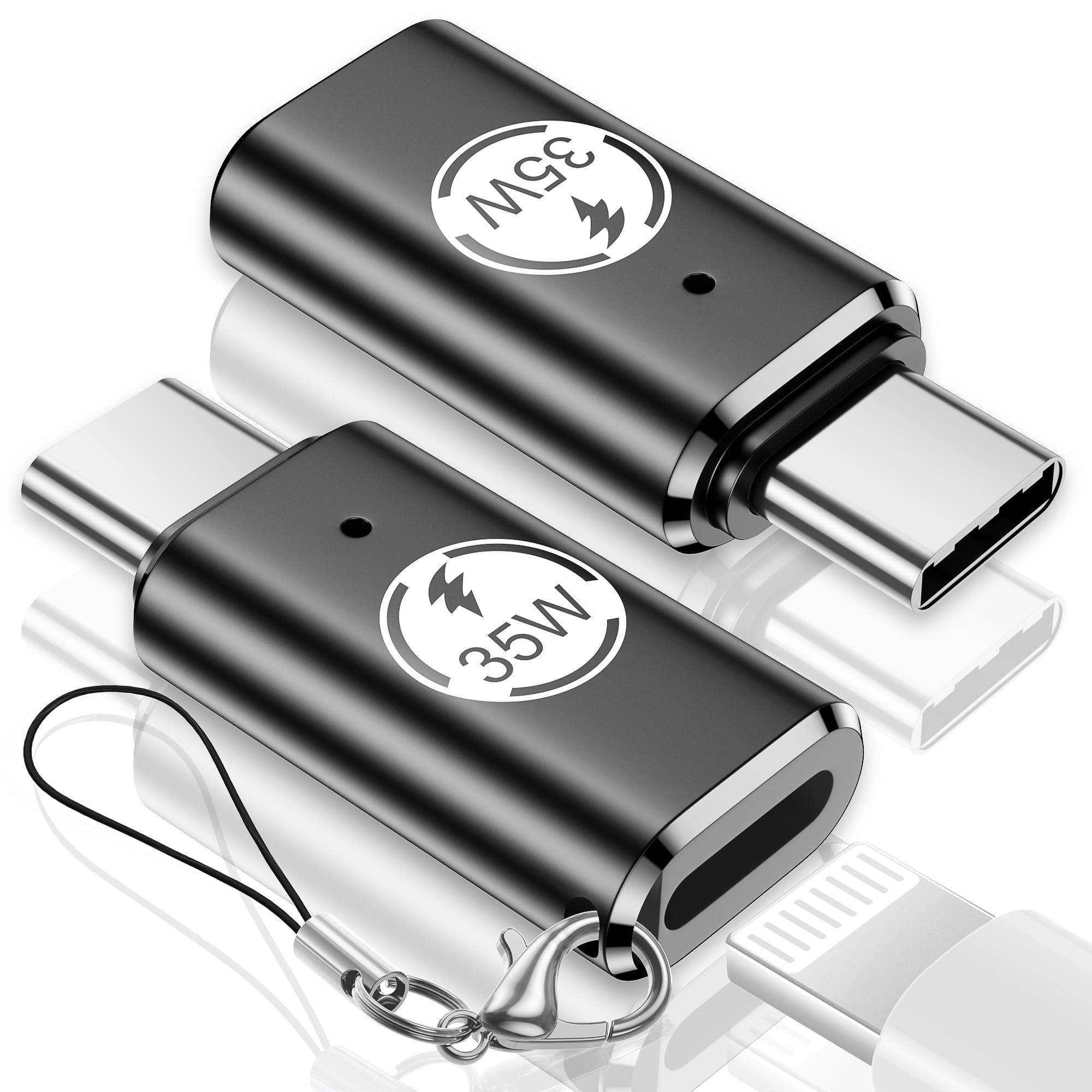 Temdan 4 Pack Lightning to USB C Adapter for iPhone 15/16/17 Pro/17 Pro Max,for iPhone 17/16 Charger,17/16 Accessories,Fast Charging & Data Transfer,USB C Charger Connector Cable,Not for Audio/OTG