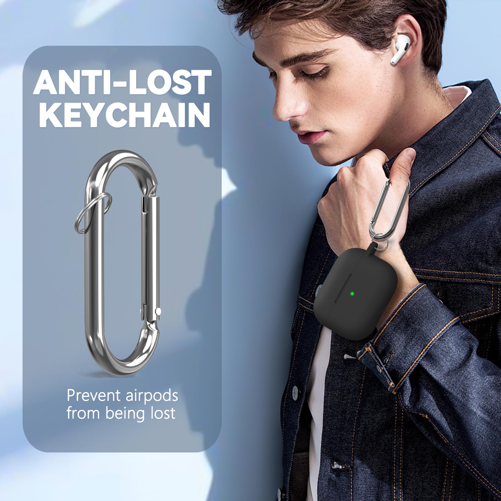 Ljusmicker for AirPods Pro 3 Case 2025 with Cleaner Kit,Soft Silicone Protective Cover for Apple AirPods Pro 3rd Generation Case for Women Men,AirPod Pro 3 CasesAccessories with Keychain-Light Lilac