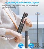 TONEOF 68" Magnetic Selfie Stick Tripod with Aluminum Strong Magnetic Holder for Magsafe, 360° Rotatable Travel Phone Tripod Stand with Metal Ring & Rechargeable Remote for iPhone/Android(Beige Gray)