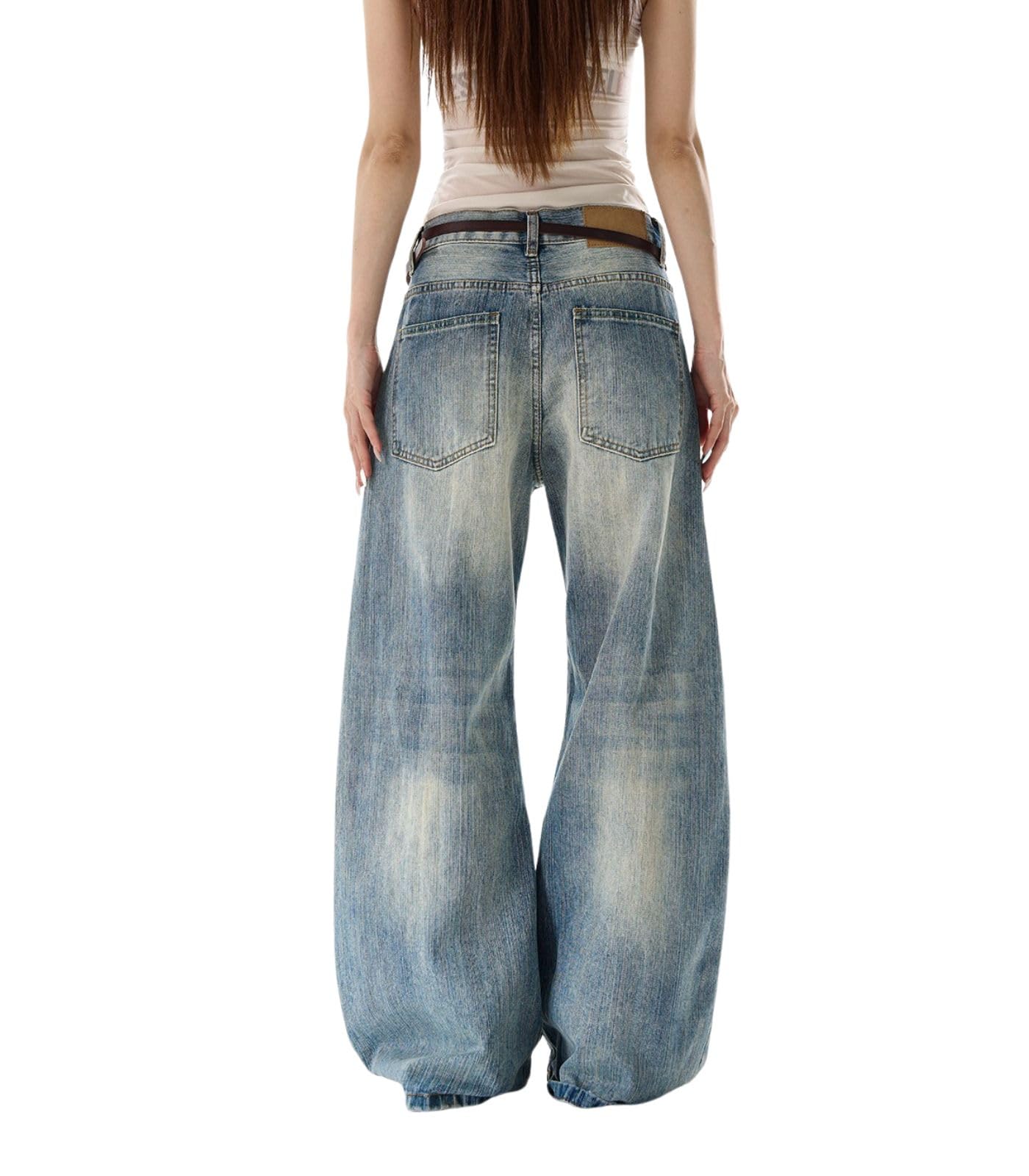Baggy Jeans for Women Men Ripped Straight Leg Pants High Waisted Distressed Jeans Y2K Grunge Summer Clothes.