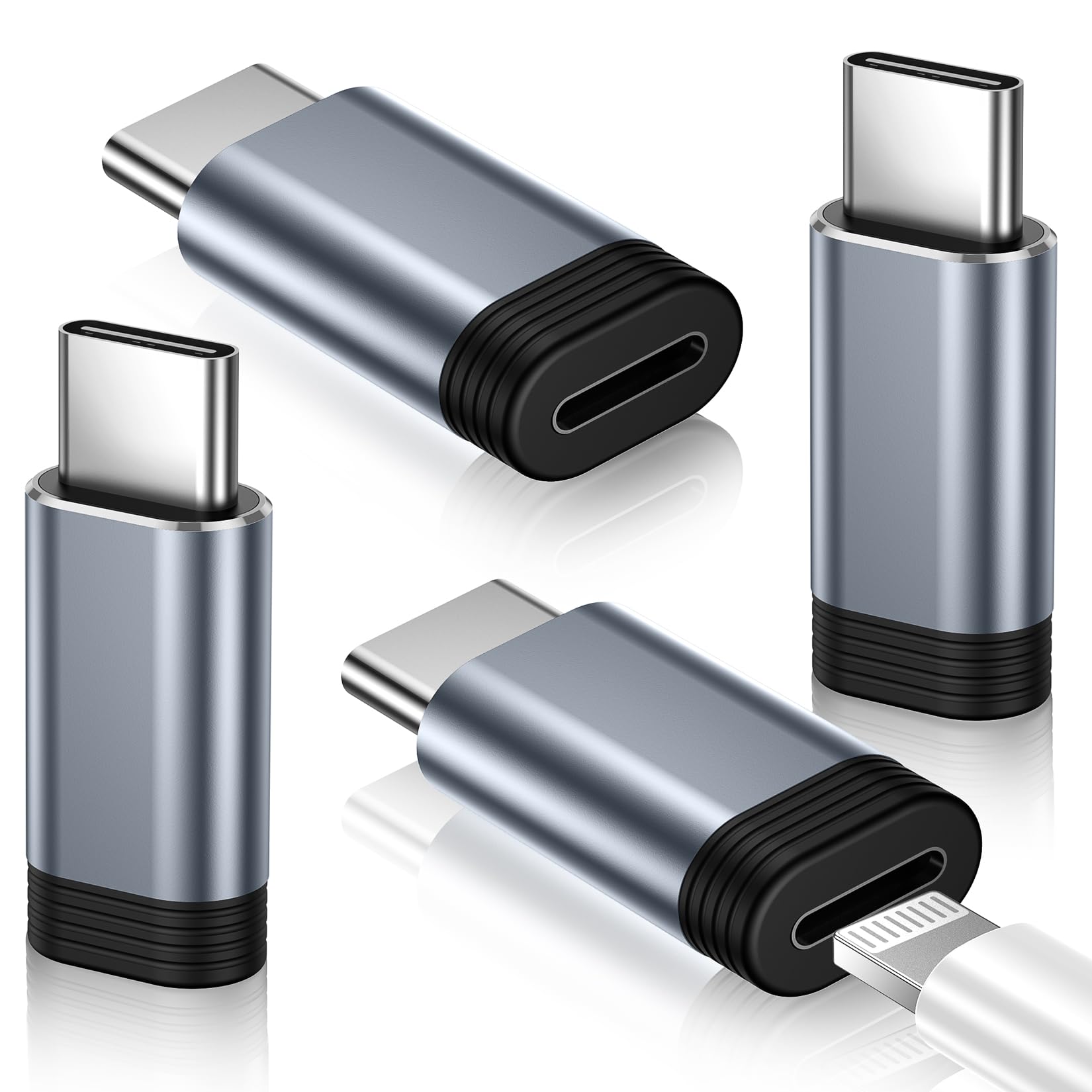 Temdan 4 Pack Lightning to USB C Adapter for iPhone 15/16/17 Pro/17 Pro Max,for iPhone 17/16 Charger,17/16 Accessories,Fast Charging & Data Transfer,USB C Charger Connector Cable,Not for Audio/OTG