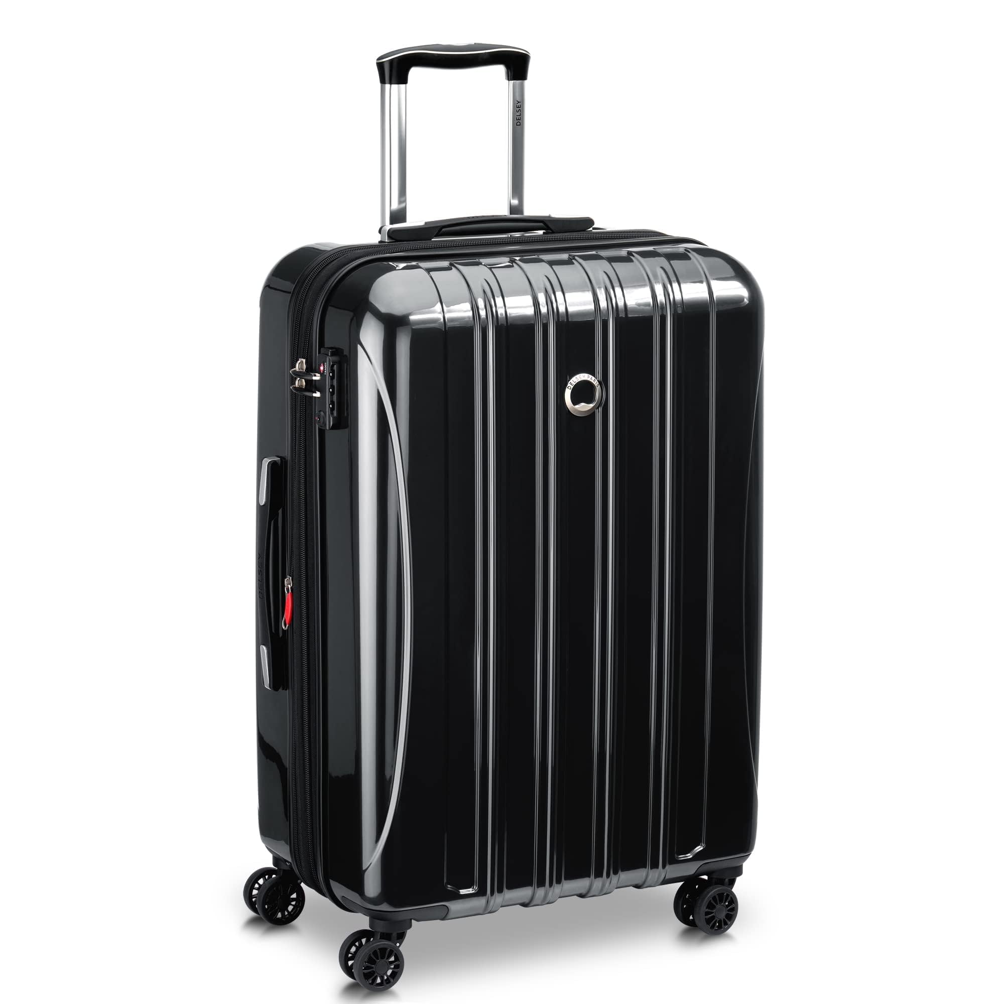 DELSEY PARIS Helium Aero Hardside Expandable Luggage with Spinner Wheels, Blue Cobalt, Checked-Large 28 Inch